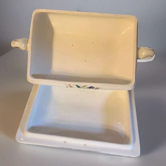 Vintage Royal Semi Porcelain John Maddox & Sons Covered floral Vegetable Dish - Picture 3 of 6
